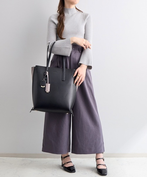 Jewelna Rose（ジュエルナローズ）の「【エコバッグ付・A4収納】 OLバッグ・セレム  縦型トートバッグ 16190（トートバッグ・レディース・ピンク/ブラック/グレイッシュベージュ・FREE）」の11枚目の写真