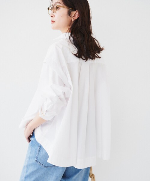 UNTITLED（アンタイトル）の「【体型カバー】タイプライター テントシャツ（シャツ/ブラウス・レディース・ライトブルー/ネイビー系2/オフホワイト・44/04/03/02/01/00/48）」の6枚目の写真