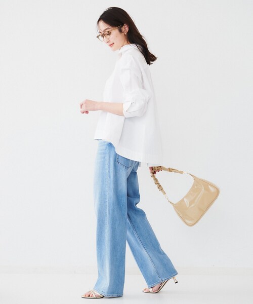 UNTITLED（アンタイトル）の「【体型カバー】タイプライター テントシャツ（シャツ/ブラウス・レディース・ライトブルー/ネイビー系2/オフホワイト・44/04/03/02/01/00/48）」の7枚目の写真