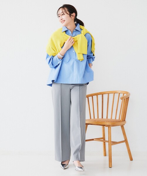 UNTITLED（アンタイトル）の「【体型カバー】タイプライター テントシャツ（シャツ/ブラウス・レディース・ライトブルー/ネイビー系2/オフホワイト・44/04/03/02/01/00/48）」の11枚目の写真