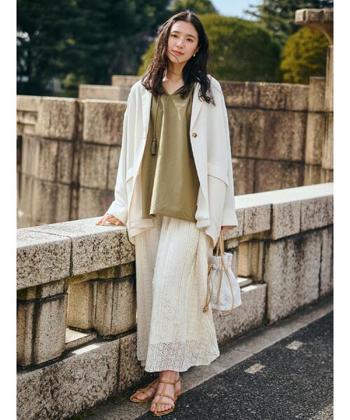 THE SHOP TK （ザ ショップ ティーケー ）の「レーススカート【洗える】（スカート・レディース・ブラック/オフホワイト・12/13）」の4枚目の写真