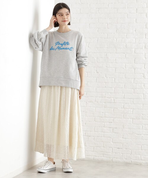 THE SHOP TK （ザ ショップ ティーケー ）の「レーススカート【洗える】（スカート・レディース・ブラック/オフホワイト・12/13）」の6枚目の写真