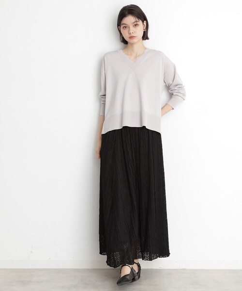 THE SHOP TK （ザ ショップ ティーケー ）の「レーススカート【洗える】（スカート・レディース・ブラック/オフホワイト・12/13）」の11枚目の写真