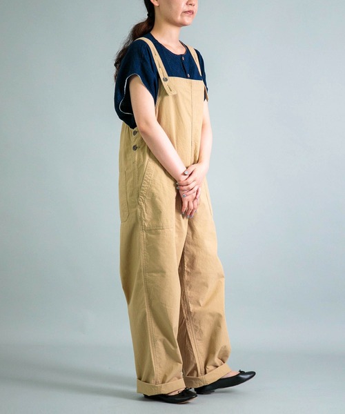 OMNIGOD（オムニゴッド）の「[ OMNIGOD womens / オムニゴッド ] 馬布 ハンギングパンツ（サロペット/オーバーオール・レディース・ベージュ/ブラック/オリーブ・FREE）」の9枚目の写真