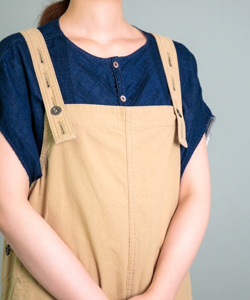 OMNIGOD（オムニゴッド）の「[ OMNIGOD womens / オムニゴッド ] 馬布 ハンギングパンツ（サロペット/オーバーオール・レディース・ベージュ/ブラック/オリーブ・FREE）」の14枚目の写真