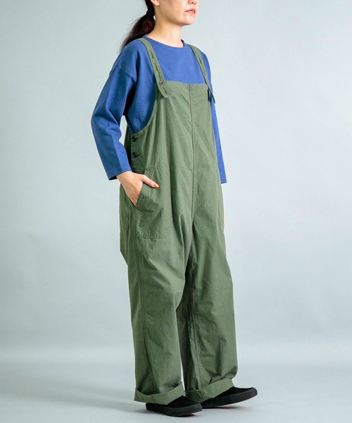 OMNIGOD（オムニゴッド）の「[ OMNIGOD womens / オムニゴッド ] 馬布 ハンギングパンツ（サロペット/オーバーオール・レディース・ベージュ/ブラック/オリーブ・FREE）」の5枚目の写真