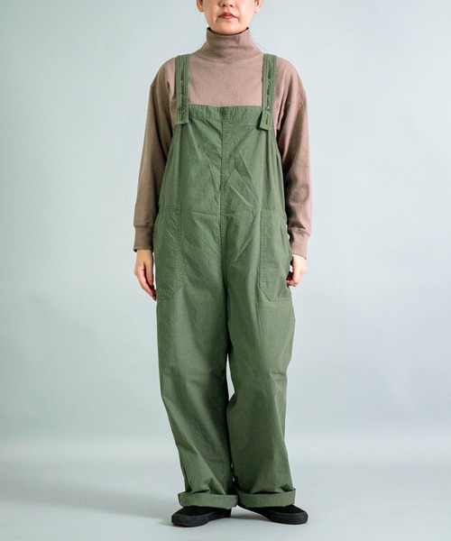 OMNIGOD（オムニゴッド）の「[ OMNIGOD womens / オムニゴッド ] 馬布 ハンギングパンツ（サロペット/オーバーオール・レディース・ベージュ/ブラック/オリーブ・FREE）」の6枚目の写真