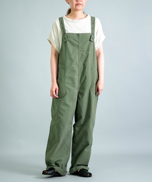 OMNIGOD（オムニゴッド）の「[ OMNIGOD womens / オムニゴッド ] 馬布 ハンギングパンツ（サロペット/オーバーオール・レディース・ベージュ/ブラック/オリーブ・FREE）」の4枚目の写真