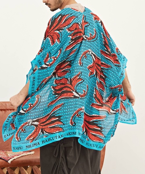 チャイハネ（チャイハネ）の「【チャイハネ】ラフィキUVパレオストール 巾着ポーチ付き（ストール/ショール・レディース・マスタード/グリーン/ブルー/ホワイト/オレンジ/ネイビー/ピンク/ターコイズブルー/レッド/ベージュ・FREE）」の6枚目の写真