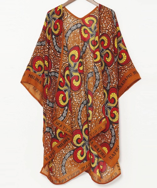 チャイハネ（チャイハネ）の「【チャイハネ】ラフィキUVパレオストール 巾着ポーチ付き（ストール/ショール・レディース・マスタード/グリーン/ブルー/ホワイト/オレンジ/ネイビー/ピンク/ターコイズブルー/レッド/ベージュ・FREE）」の7枚目の写真