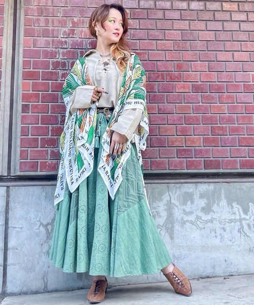 チャイハネ（チャイハネ）の「【チャイハネ】ラフィキUVパレオストール 巾着ポーチ付き（ストール/ショール・レディース・マスタード/グリーン/ブルー/ホワイト/オレンジ/ネイビー/ピンク/ターコイズブルー/レッド/ベージュ・FREE）」の13枚目の写真