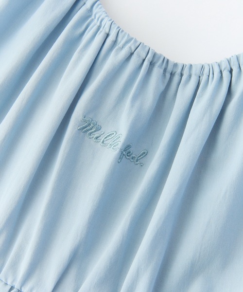 MILKFED.(ミルクフェド)の「RUFFLE GATHERED DRESS(ワンピース・レディース・ライトブルー/ライトピンク/ブラック・ONE SIZE)」の8枚目の写真
