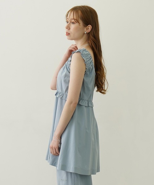 MILKFED.(ミルクフェド)の「RUFFLE GATHERED DRESS(ワンピース・レディース・ライトブルー/ライトピンク/ブラック・ONE SIZE)」の9枚目の写真