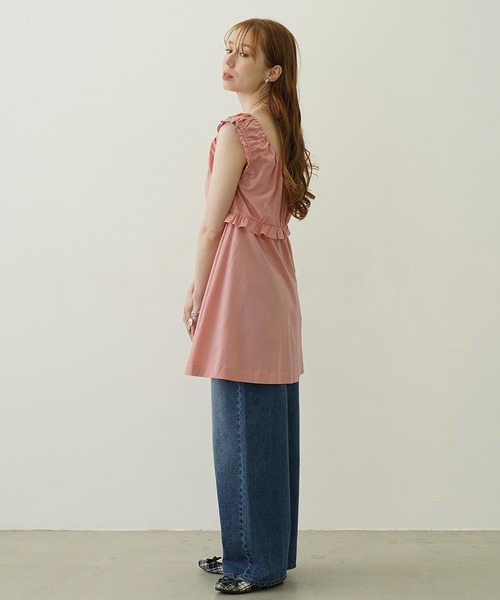 MILKFED.(ミルクフェド)の「RUFFLE GATHERED DRESS(ワンピース・レディース・ライトブルー/ライトピンク/ブラック・ONE SIZE)」の19枚目の写真