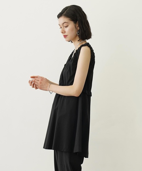 MILKFED.(ミルクフェド)の「RUFFLE GATHERED DRESS(ワンピース・レディース・ライトブルー/ライトピンク/ブラック・ONE SIZE)」の20枚目の写真