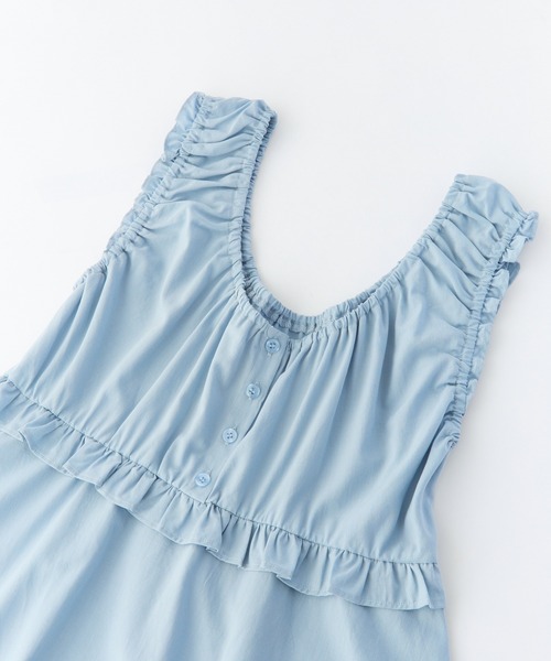 MILKFED.(ミルクフェド)の「RUFFLE GATHERED DRESS(ワンピース・レディース・ライトブルー/ライトピンク/ブラック・ONE SIZE)」の4枚目の写真