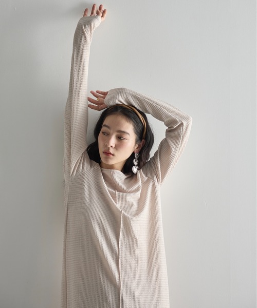 ◆Eliza J 半袖イリュージョンヨークワンピース スラブボイル ワンピース(ワンピース)｜TO BE CHIC(トゥー ビー