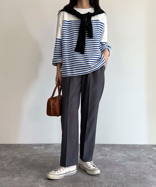 fredy emue（フレディエミュ）の「リネン混バイオツイルテーパードパンツ（その他パンツ・レディース・ネイビー/ベージュ/ラベンダー/ブラック・36/38）」の19枚目の写真