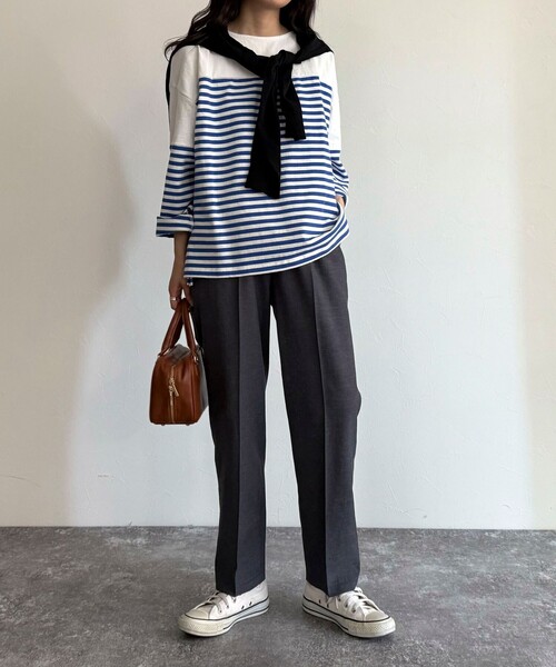 fredy emue（フレディエミュ）の「リネン混バイオツイルテーパードパンツ（その他パンツ・レディース・ネイビー/ベージュ/ラベンダー/ブラック・36/38）」の20枚目の写真