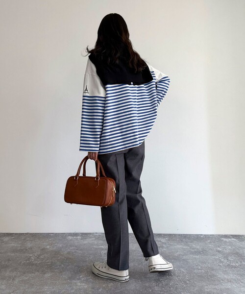 fredy emue（フレディエミュ）の「リネン混バイオツイルテーパードパンツ（その他パンツ・レディース・ネイビー/ベージュ/ラベンダー/ブラック・36/38）」の22枚目の写真