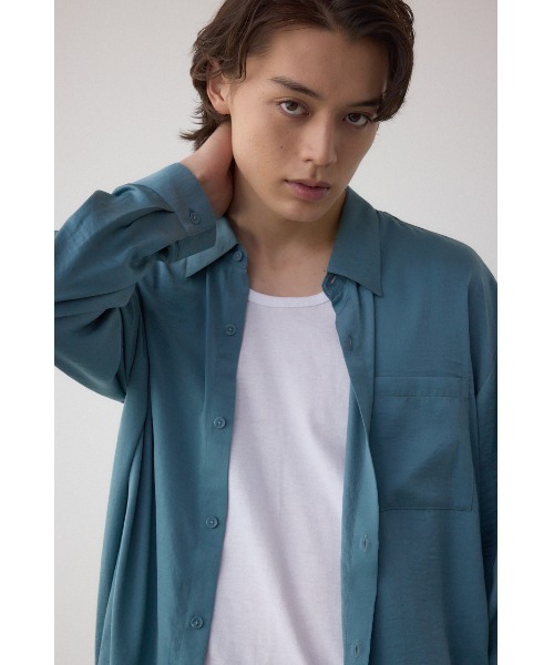 AZUL by moussy（アズールバイマウジー）の「リンクルシャドウシャツ（シャツ/ブラウス・メンズ・ホワイト/ライトブルー/ブラック/カーキ・MEDIUM/LARGE）」の9枚目の写真