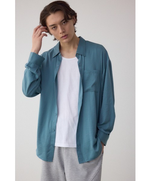 AZUL by moussy（アズールバイマウジー）の「リンクルシャドウシャツ（シャツ/ブラウス・メンズ・ホワイト/ライトブルー/ブラック/カーキ・MEDIUM/LARGE）」の10枚目の写真