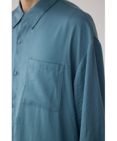 AZUL by moussy（アズールバイマウジー）の「リンクルシャドウシャツ（シャツ/ブラウス・メンズ・ホワイト/ライトブルー/ブラック/カーキ・MEDIUM/LARGE）」の8枚目の写真