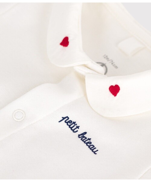 PETIT BATEAU(プチバトー)の「衿付き半袖ボディ(ロンパース・キッズ・オフホワイト・12MONTH/18MONTH/6MONTH)」の5枚目の写真