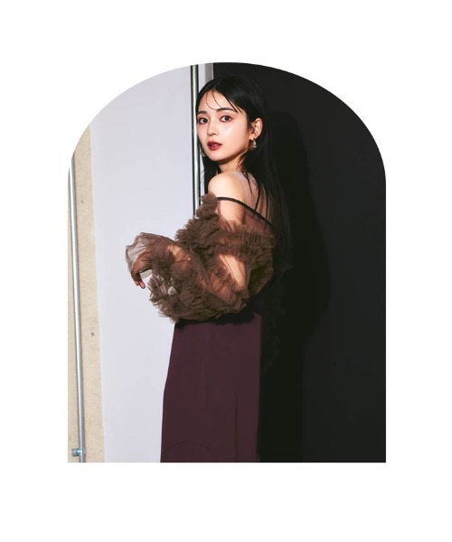 darial(ダリアル)の「【darial】2way tule bolelo dress 2点セット 2way チュール ボレロ ドレス お呼ばれ 結婚式 二次会 成人式 同窓会 セレモニードレス パーティドレス オケージョンドレス(ドレス・レディース・ベージュ×ブラック/パープル/チャコールグレー・L/M/S)」の20枚目の写真