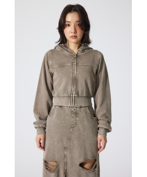 rienda(リエンダ)の「フードジップブルゾン 春服 パーカー スウェット トレーナー フーディー 秋服 ジップパーカー(パーカー・レディース・ブルー/ブラウン・FREE)」の8枚目の写真