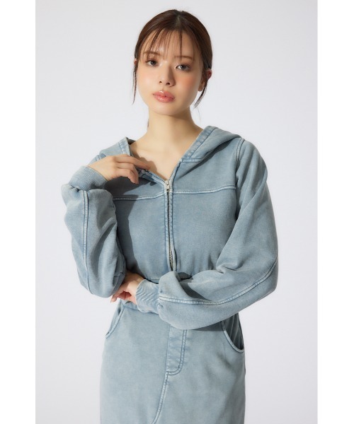 rienda(リエンダ)の「フードジップブルゾン 春服 パーカー スウェット トレーナー フーディー 秋服 ジップパーカー(パーカー・レディース・ブルー/ブラウン・FREE)」の11枚目の写真