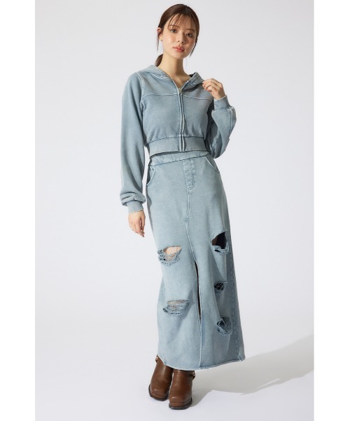 rienda(リエンダ)の「フードジップブルゾン 春服 パーカー スウェット トレーナー フーディー 秋服 ジップパーカー(パーカー・レディース・ブルー/ブラウン・FREE)」の13枚目の写真
