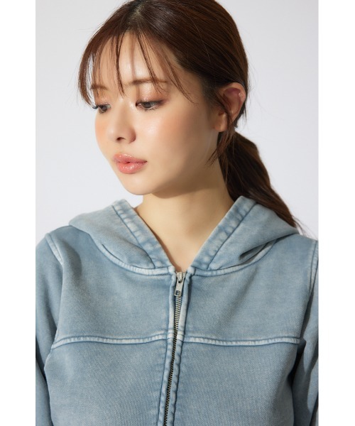 rienda(リエンダ)の「フードジップブルゾン 春服 パーカー スウェット トレーナー フーディー 秋服 ジップパーカー(パーカー・レディース・ブルー/ブラウン・FREE)」の17枚目の写真