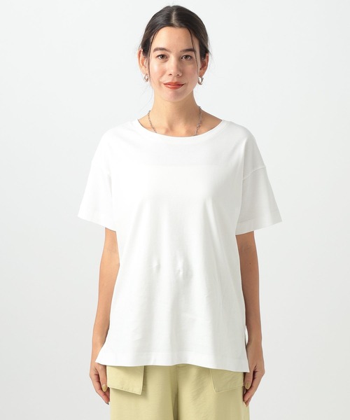 BAYFLOW（ベイフロー）の「[V・Uネックで着られる]シルケット2WAY半袖T（Tシャツ/カットソー・レディース・ブラック/オフホワイト/ライトグレー/ミント・LARGE/SMALL/MEDIUM）」の22枚目の写真