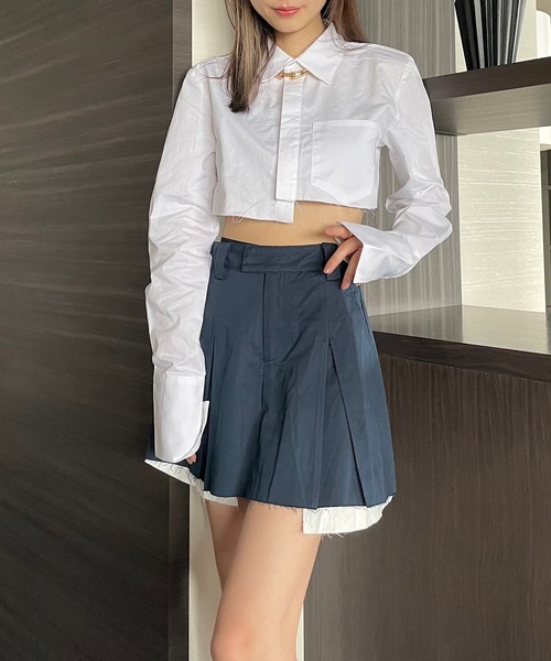Mela(メラ)の「カットオフクロップドシャツ(シャツ/ブラウス・レディース・ブラック・L/S/M)」の19枚目の写真