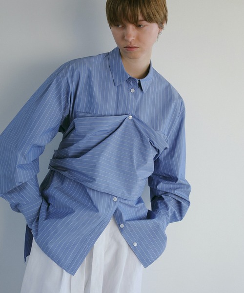 MANOF（マノフ）の「MULTIWAY SHIRTS（シャツ/ブラウス・レディース・ホワイト/ベージュ/ブルー・S/M）」の3枚目の写真