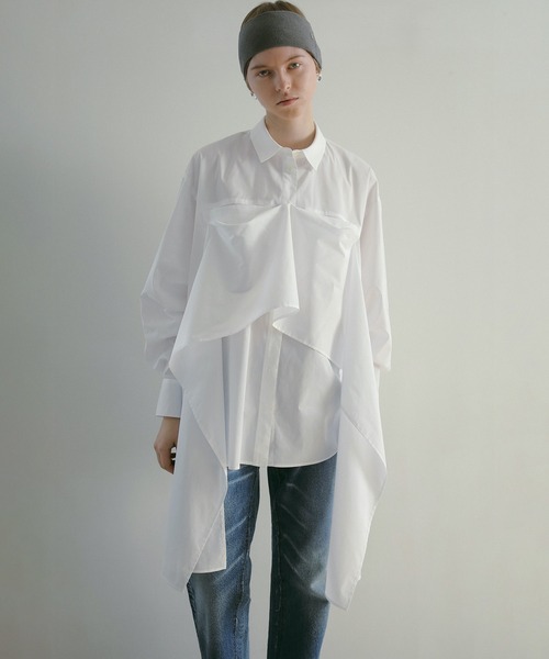 MANOF（マノフ）の「MULTIWAY SHIRTS（シャツ/ブラウス・レディース・ホワイト/ベージュ/ブルー・S/M）」の5枚目の写真