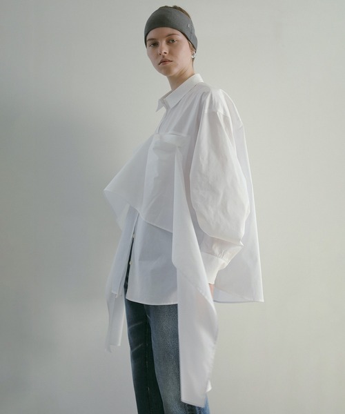 MANOF（マノフ）の「MULTIWAY SHIRTS（シャツ/ブラウス・レディース・ホワイト/ベージュ/ブルー・S/M）」の8枚目の写真