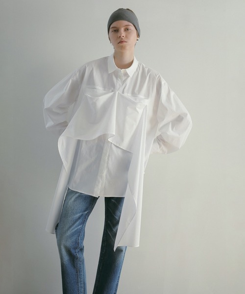 MANOF（マノフ）の「MULTIWAY SHIRTS（シャツ/ブラウス・レディース・ホワイト/ベージュ/ブルー・S/M）」の6枚目の写真