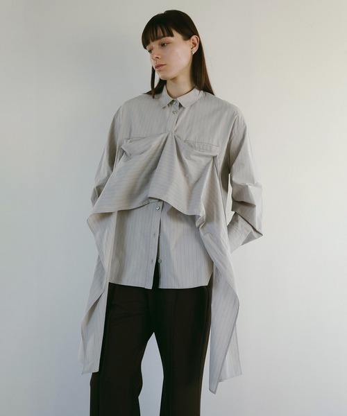 MANOF（マノフ）の「MULTIWAY SHIRTS（シャツ/ブラウス・レディース・ホワイト/ベージュ/ブルー・S/M）」の14枚目の写真