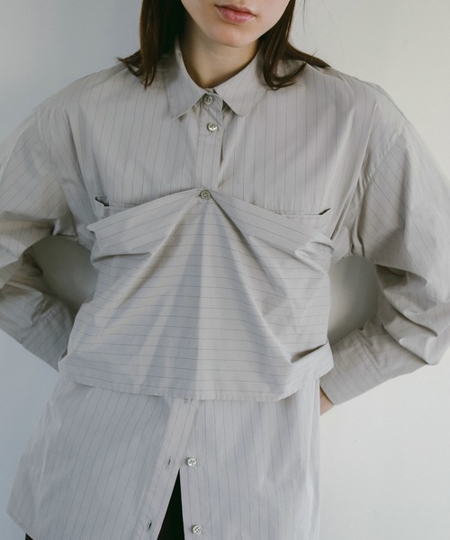 MANOF（マノフ）の「MULTIWAY SHIRTS（シャツ/ブラウス・レディース・ホワイト/ベージュ/ブルー・S/M）」の16枚目の写真