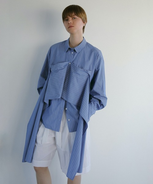 MANOF（マノフ）の「MULTIWAY SHIRTS（シャツ/ブラウス・レディース・ホワイト/ベージュ/ブルー・S/M）」の22枚目の写真