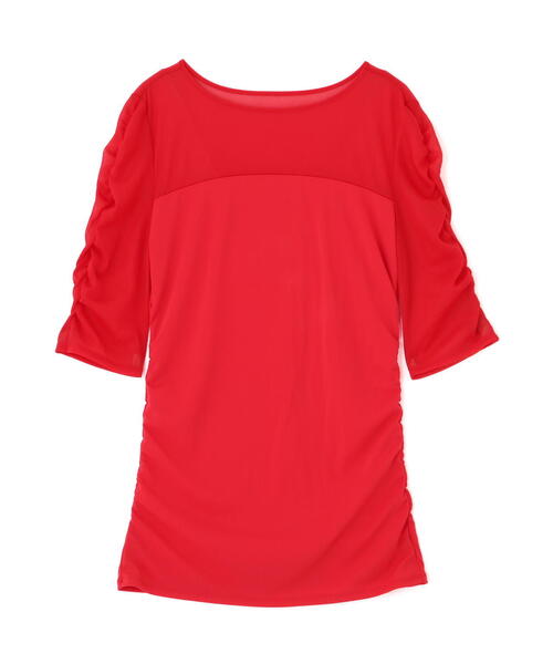 PINKY&DIANNE（ピンキーアンドダイアン）の「◆シアードッキングシャーリングカットソー（Tシャツ/カットソー・レディース・レッド/ブラック・38）」の9枚目の写真