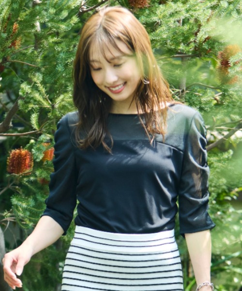 セール】◇シアードッキングシャーリングカットソー（Tシャツ