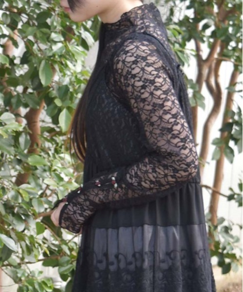 axes femme（アクシーズファム）の「プチローズレーストップス（Tシャツ/カットソー・レディース・ブラック/ホワイト/クリーム・FREE）」の10枚目の写真