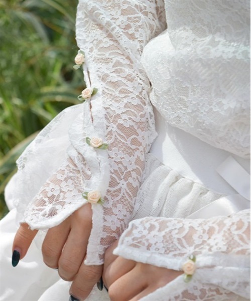 axes femme（アクシーズファム）の「プチローズレーストップス（Tシャツ/カットソー・レディース・ブラック/ホワイト/クリーム・FREE）」の6枚目の写真