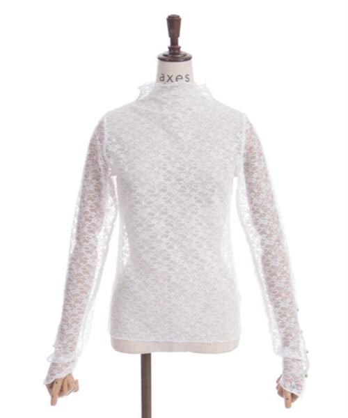 axes femme（アクシーズファム）の「プチローズレーストップス（Tシャツ/カットソー・レディース・ブラック/ホワイト/クリーム・FREE）」の17枚目の写真