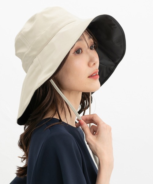 Honeys（ハニーズ）の「【ＵＶカット・接触冷感・吸水速乾】遮光１００％つば広ハット（ハット・レディース・ブラック/ライトグレー/ベージュ・FREE）」の3枚目の写真