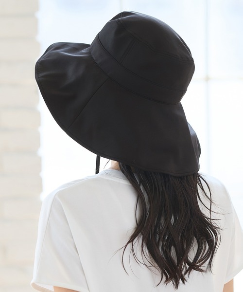 Honeys（ハニーズ）の「【ＵＶカット・接触冷感・吸水速乾】遮光１００％つば広ハット（ハット・レディース・ブラック/ライトグレー/ベージュ・FREE）」の8枚目の写真