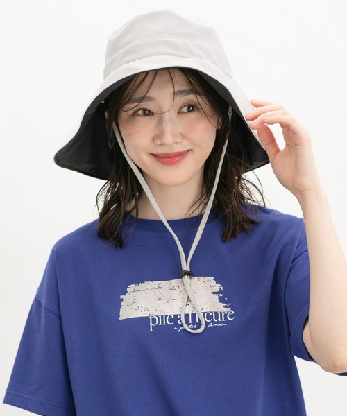 Honeys（ハニーズ）の「【ＵＶカット・接触冷感・吸水速乾】遮光１００％つば広ハット（ハット・レディース・ブラック/ライトグレー/ベージュ・FREE）」の10枚目の写真